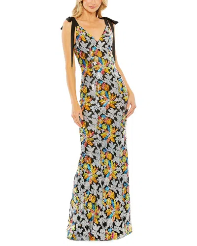 MAC DUGGAL EMBELLISHED BOW COLUMN GOWN
