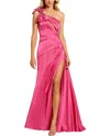 Mac Duggal Womens Satin Embellished Evening Dress