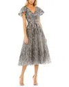 Mac Duggal Embellished Butterfly Fit And Flare Dress In Multi