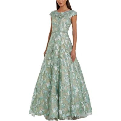 Mac Duggal Embellished Cap Sleeve High Neck Ballgown