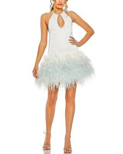 Pre-owned Mac Duggal Embellished Cocktail Dress Women's In White
