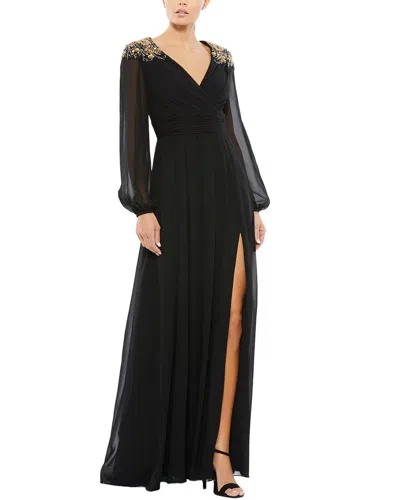 Mac Duggal Embellished Column Gown In Black