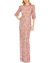 Mac Duggal Embellished Column Gown In Pink