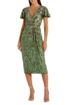 Mac Duggal Womens Embellished Midi Cocktail And Party Dress In Sage