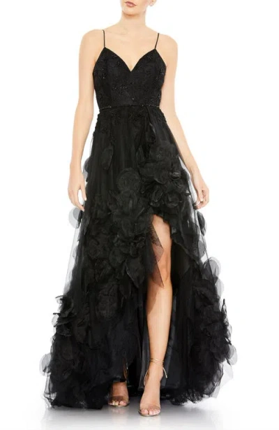 MAC DUGGAL MAC DUGGAL EMBELLISHED FLORAL HIGH LOW SLEEVELESS GOWN