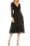 Mac Duggal Womens Embellished Midi Cocktail And Party Dress In Black