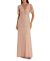 Mac Duggal Womens Embellished Formal Evening Dress In Nude