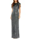Mac Duggal Embellished Fringe Gown