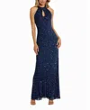Mac Duggal 23018 Fitted Long Formal Evening Prom Dress In Midnight