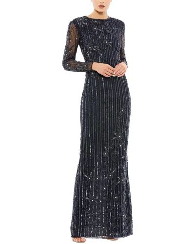 MAC DUGGAL MAC DUGGAL EMBELLISHED HIGH NECK ILLUSION COLUMN GOWN