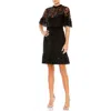 Mac Duggal 9143 Short Sleeve Cocktail Party Dress In Black