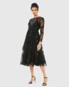 Mac Duggal Womens Sequin Beaded Cocktail And Party Dress In Black Lavender