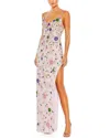 Mac Duggal Purple Embellished Lace Sleeveless V Neck Gown In Purple