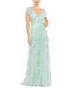 Mac Duggal Womens Open Back Manmade Evening Dress
