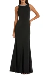 Mac Duggal Embellished Neck Trumpet Gown In Black