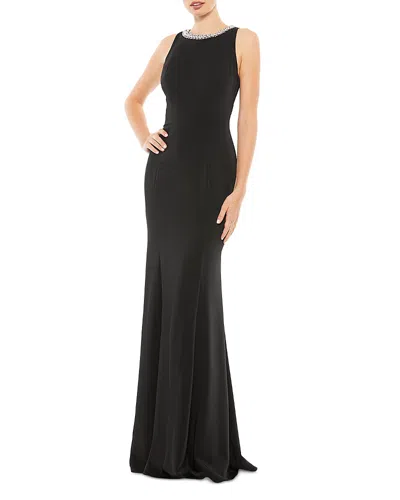 Mac Duggal Necklace Mermaid Gown In Black