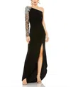 Mac Duggal Women's Asymmetric Crystal-embellished Jersey Gown In Black
