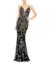 Mac Duggal Floral Embellished Mermaid Gown
