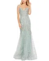 Mac Duggal Embellished Sleeveless Plunge Neck Trumpet Gown