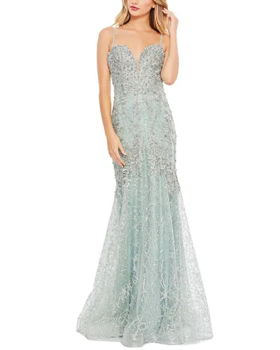 MAC DUGGAL MAC DUGGAL EMBELLISHED PLUNGE NECK TRUMPET GOWN