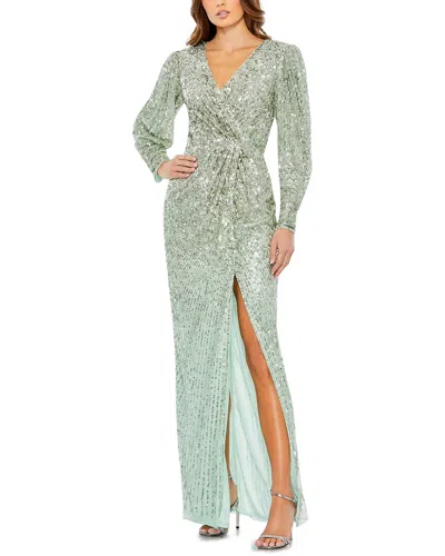 MAC DUGGAL MAC DUGGAL EMBELLISHED PUFF SLEEVE GOWN