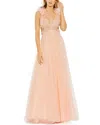 Mac Duggal Embellished Ruffle Shoulder Cut Out A Line Gown