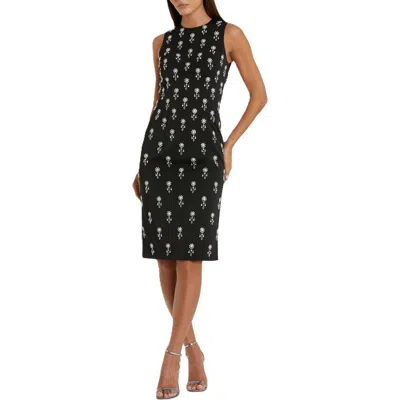 Mac Duggal Embellished Sleeveless Fitted Cocktail Dress In Black