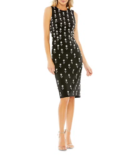 Mac Duggal Embellished Sleeveless Fitted Cocktail Dress In Black