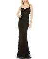 MAC DUGGAL EMBELLISHED SLEEVELESS ILLUSION BODICE GOWN