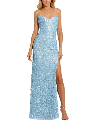 Mac Duggal Embellished Spaghetti Strap V Neck Gown
