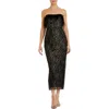 Mac Duggal Embellished Strapless Column Dress In Black Nude