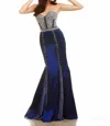 Mac Duggal Embellished Sweetheart Neck Evening Gown In Midnight In Multi