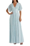 Mac Duggal Womens Chiffon Embellished Evening Dress In Powder Blue