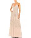 Mac Duggal Embellished Tulle Spaghetti Strap Gown
