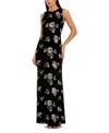 Mac Duggal 68959 Long Formal Velvet Floral Evening Dress In Multi