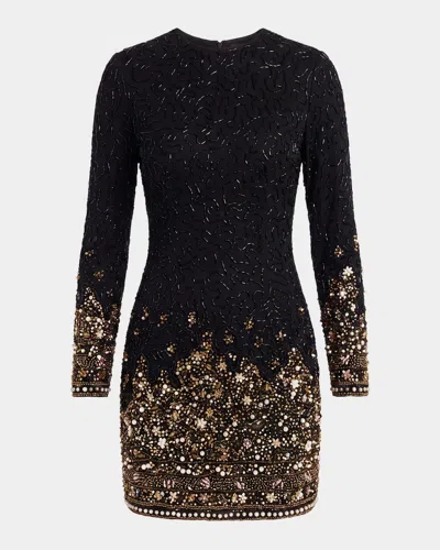 Mac Duggal Embellished Velvet Mini Dress In Multi