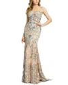 Mac Duggal Embroidered Spaghetti Strap Trumpet Gown