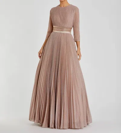 Mac Duggal Evangeline Dress In Dusty Rose In Multi