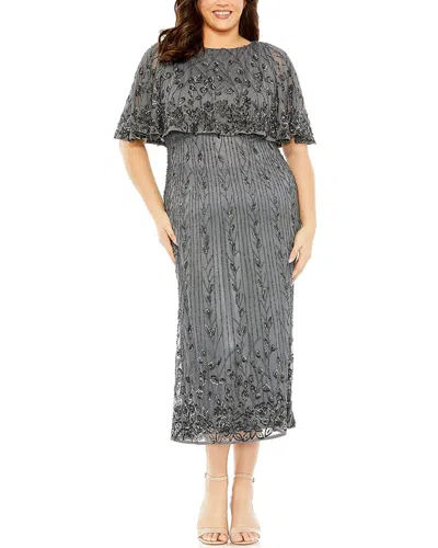 Mac Duggal Fabulouss Plus Column Gown In Silver