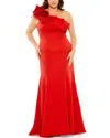 Mac Duggal One Shoulder Ruffle Detailed Gown