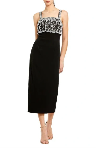 MAC DUGGAL MAC DUGGAL FITTED EMBELLISHED COLUMN MIDI DRESS