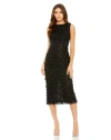 Mac Duggal Applique Midi Gown In Black