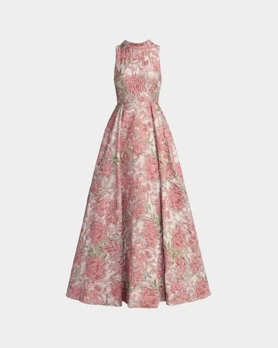 Mac Duggal Floral Brocade Gown In Multi