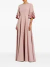 Mac Duggal Floral-embellished Long Dress In Pink