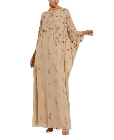 MAC DUGGAL FLORAL EMBELLISHED TRAPEZE DRESS