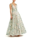 Mac Duggal Illusion Embroidered Sequin Sleeveless Gown In Cream Multi