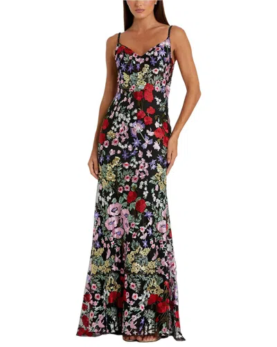 Mac Duggal Floral Lace Sweetheart Column Gown In Multi