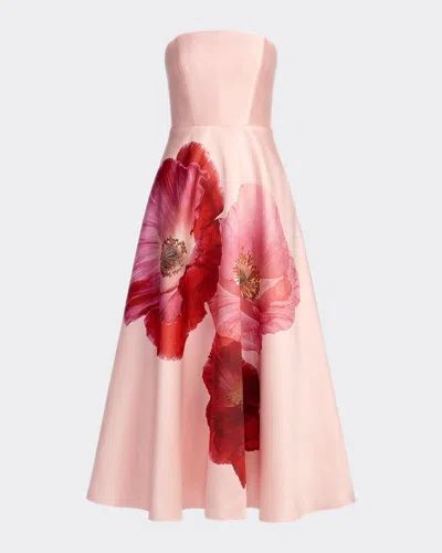 Mac Duggal Floral Mikado A-line Strapless Cocktail Dress In Multi