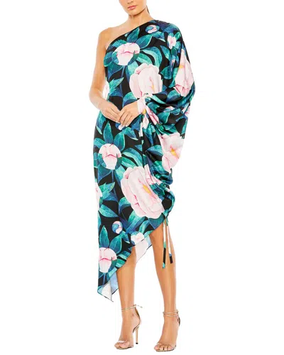 Mac Duggal 11404 High Low One Shoulder Floral Cocktail Dress In Multi