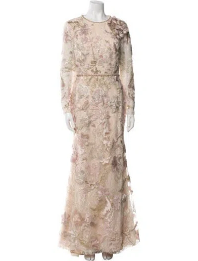 Pre-owned Mac Duggal Floral Print Long Dress